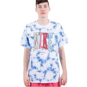 Nike Blue Tie Dye World Peace Graphic T-Shirt Size Medium